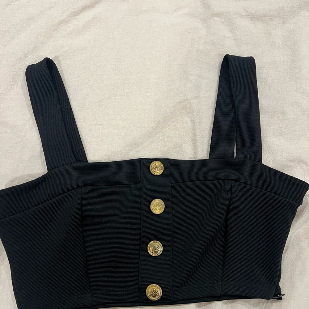 Zara black Buttoned Women's Top